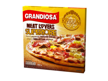 Grandiosa superiore for meat lovers frozen pizza 350g hhhh